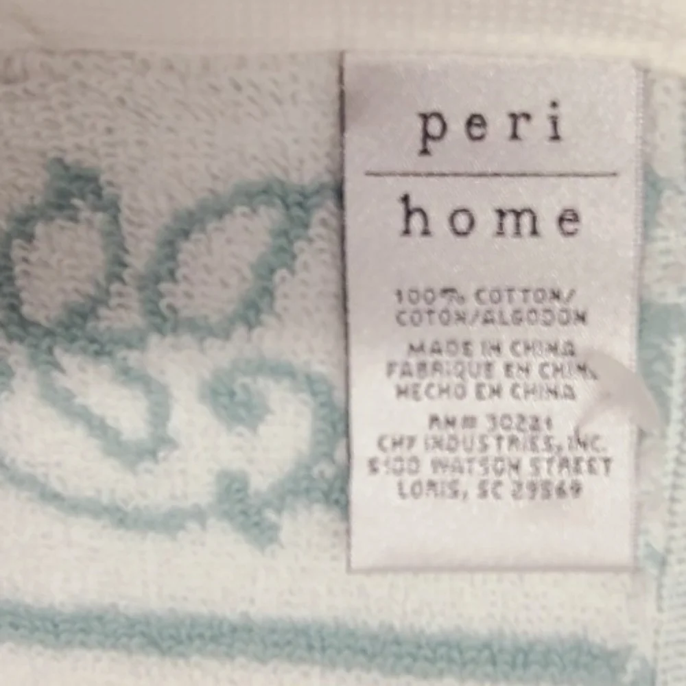 4pc Peri Home Lucky Elephant Bath & Hand Towel Set 100% Cotton New